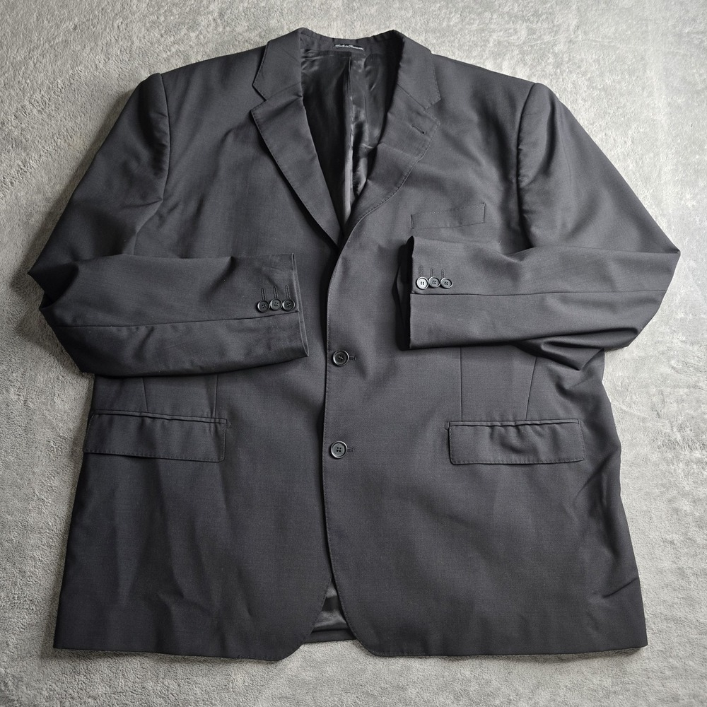 Louis Vuitton Uniformes Blazer Mens 62 Black Wool 2-Button Sportscoat Jacket